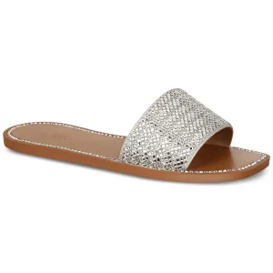 INC Womens Pelle3F Slide Slip On Slide Sandals Silver 6.5 Medium (B,M)