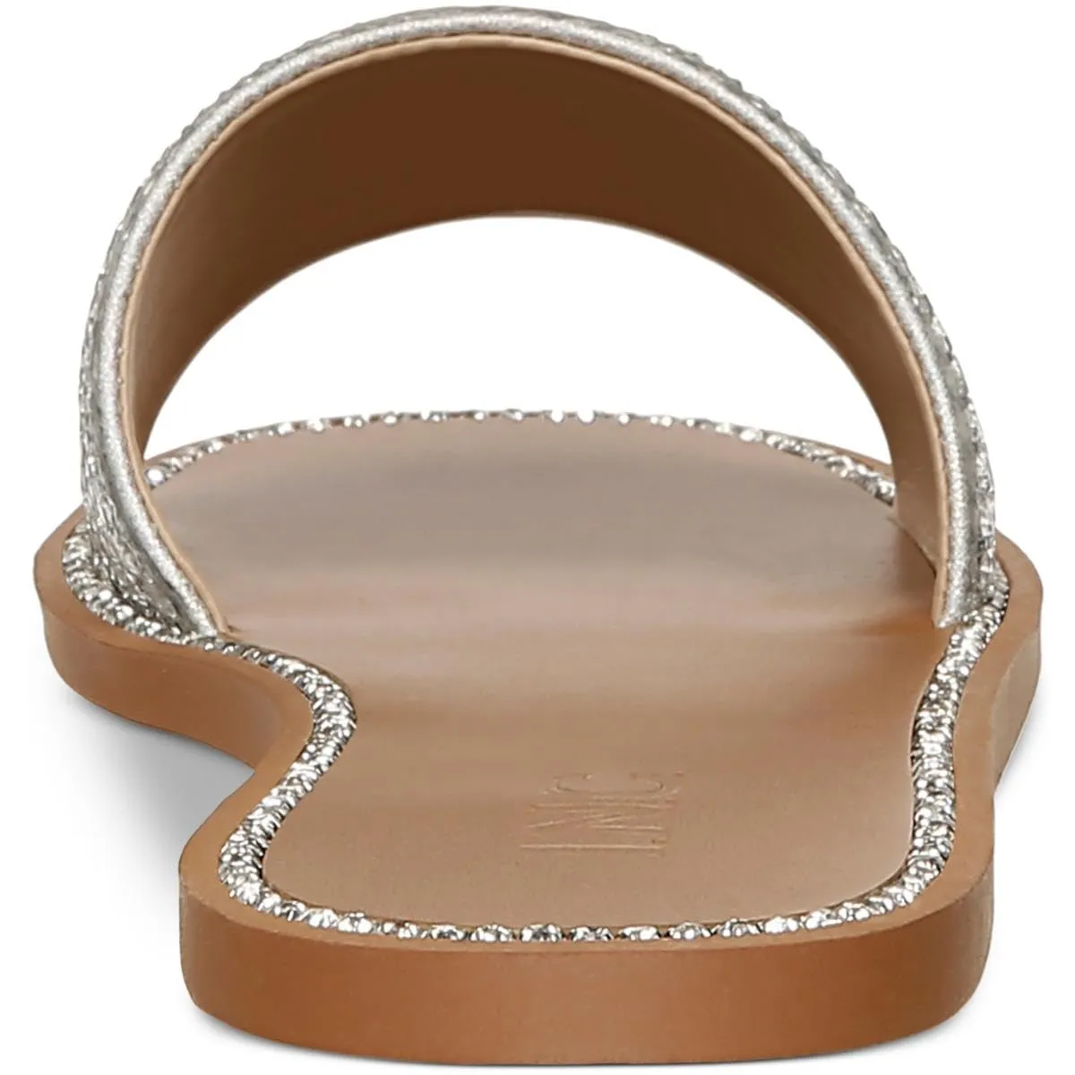 INC Womens Pelle3F Slide Slip On Slide Sandals Silver 6.5 Medium (B,M)