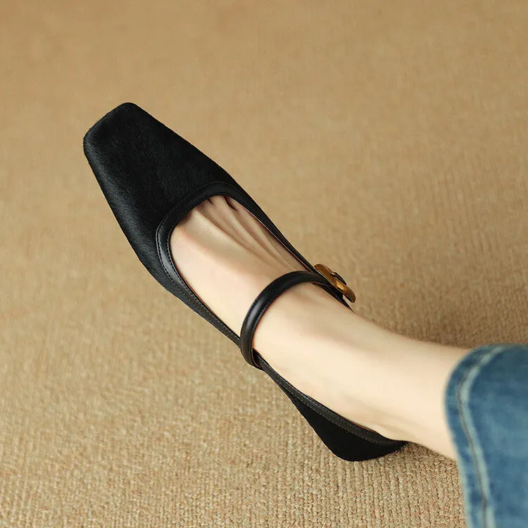 Isyou ibeauty Square Toe Block Low Heel Mary Jane Shoes Y2527