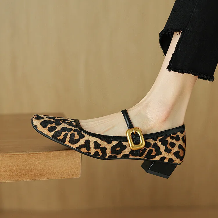 Isyou ibeauty Square Toe Block Low Heel Mary Jane Shoes Y2527