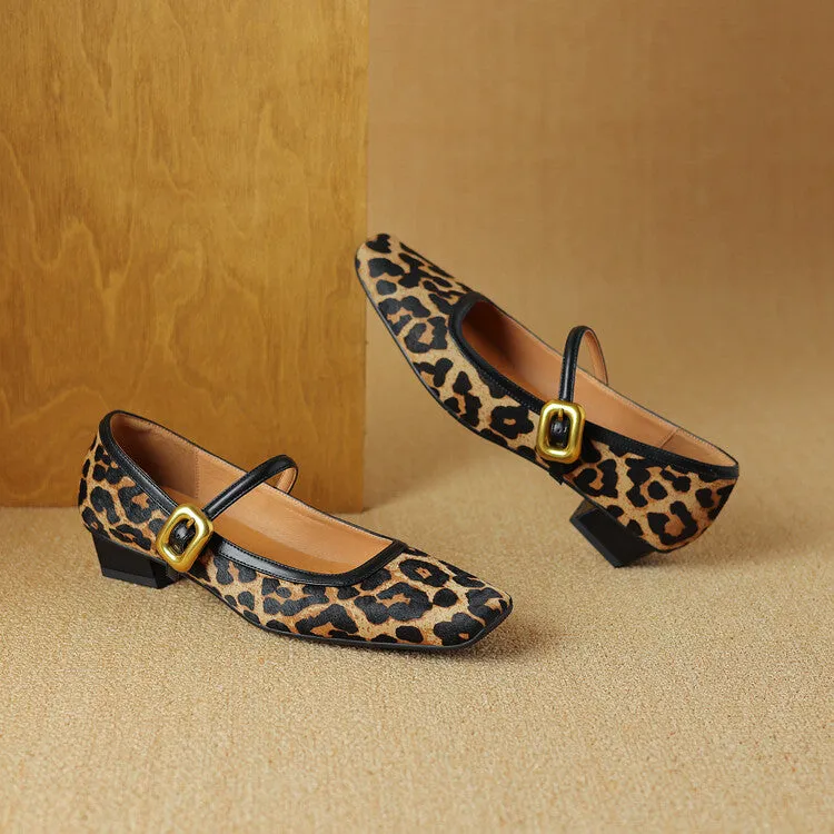 Isyou ibeauty Square Toe Block Low Heel Mary Jane Shoes Y2527