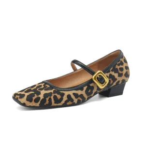 Isyou ibeauty Square Toe Block Low Heel Mary Jane Shoes Y2527