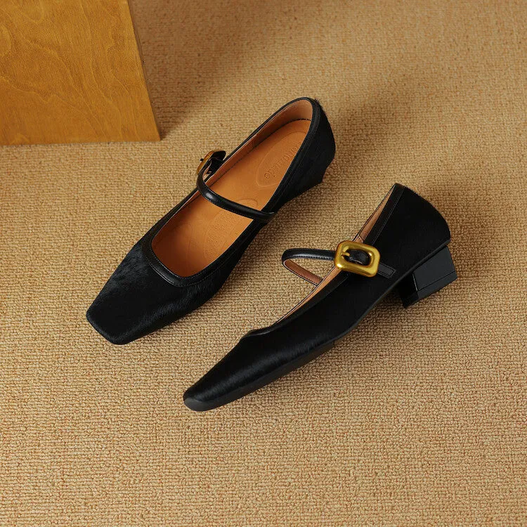 Isyou ibeauty Square Toe Block Low Heel Mary Jane Shoes Y2527