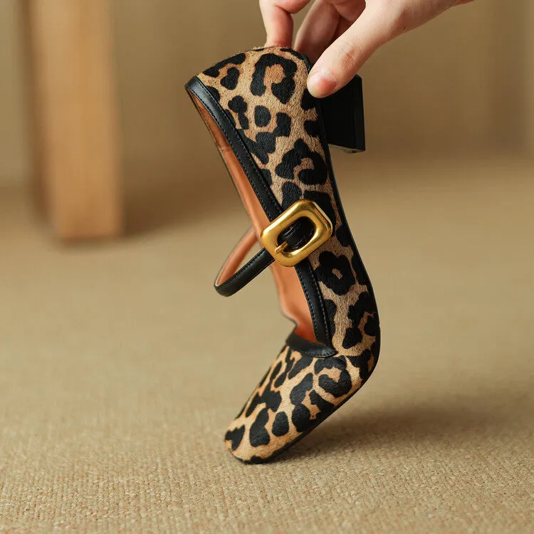 Isyou ibeauty Square Toe Block Low Heel Mary Jane Shoes Y2527