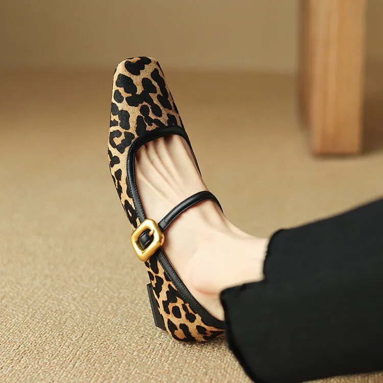Isyou ibeauty Square Toe Block Low Heel Mary Jane Shoes Y2527
