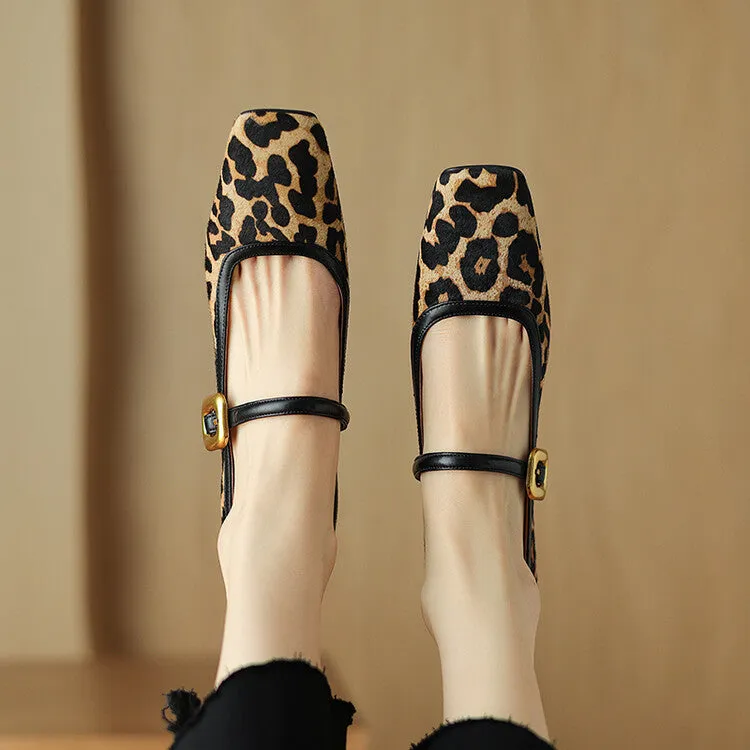 Isyou ibeauty Square Toe Block Low Heel Mary Jane Shoes Y2527
