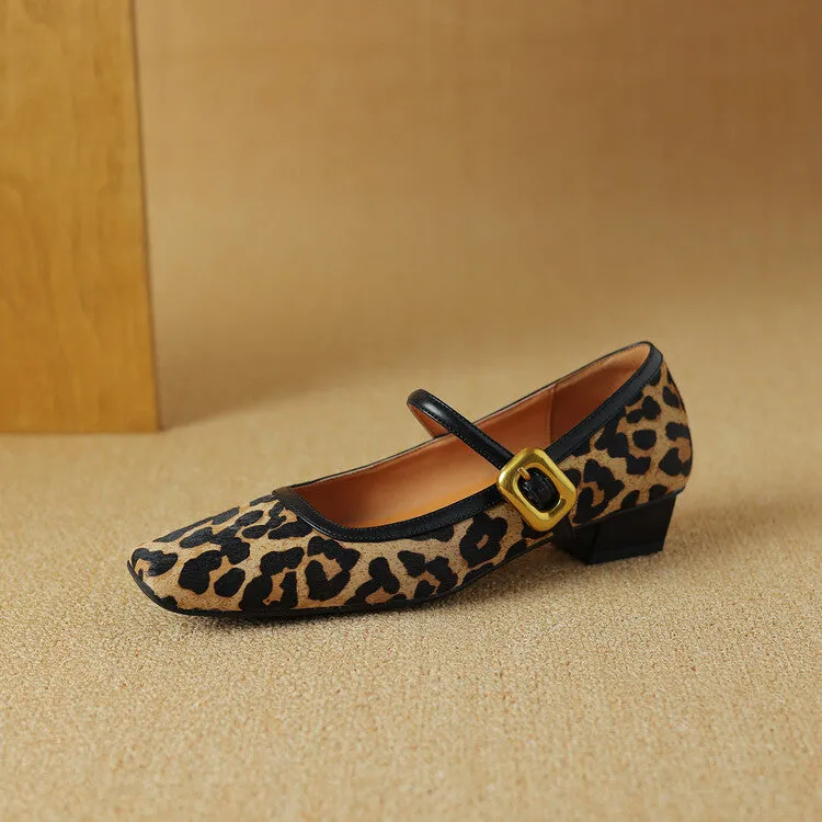 Isyou ibeauty Square Toe Block Low Heel Mary Jane Shoes Y2527