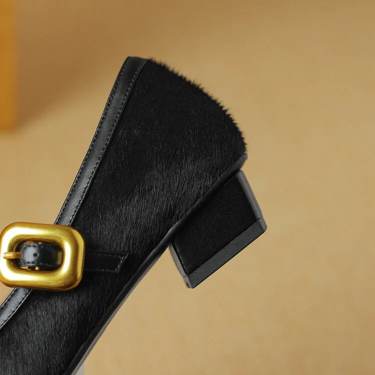 Isyou ibeauty Square Toe Block Low Heel Mary Jane Shoes Y2527