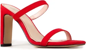 J. Adams Saint High Heels for Women - Square Open Toe Slip On Heeled Sandals