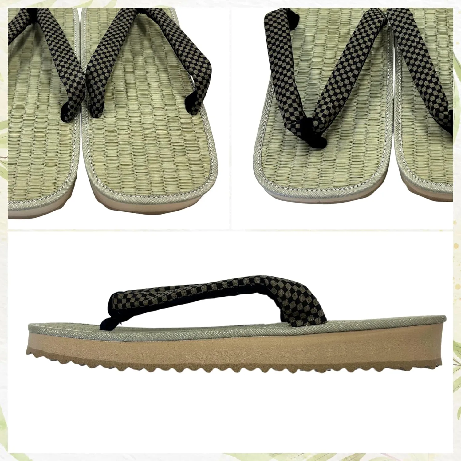 Japanese Sandal Rush Sponge sole Sandal thong Up to oversize men's