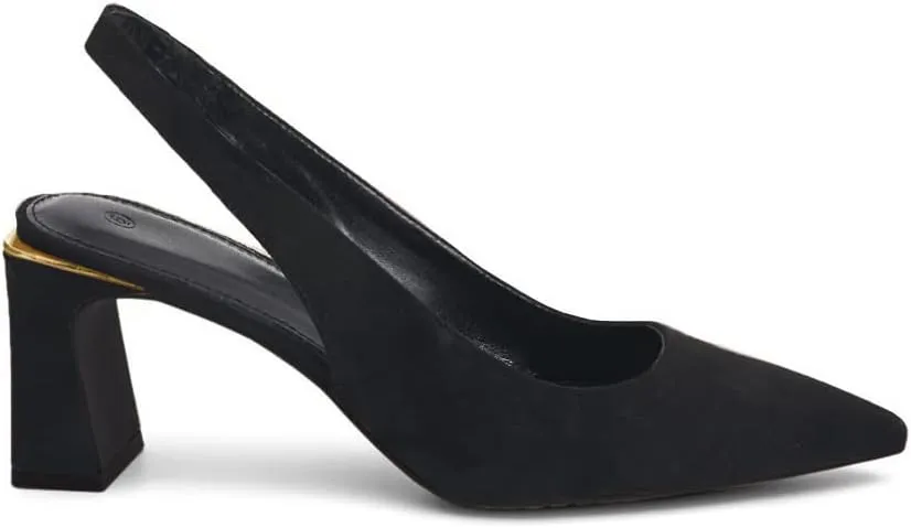 Jeimpoey Womens Slingback Chunky Heels Point-toe Pump Shoes Block Heel Summer Sandals Low-heel Party Shoes