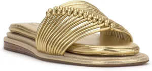 Jessica Simpson Womens Strappy Faux Leather Slide Sandals