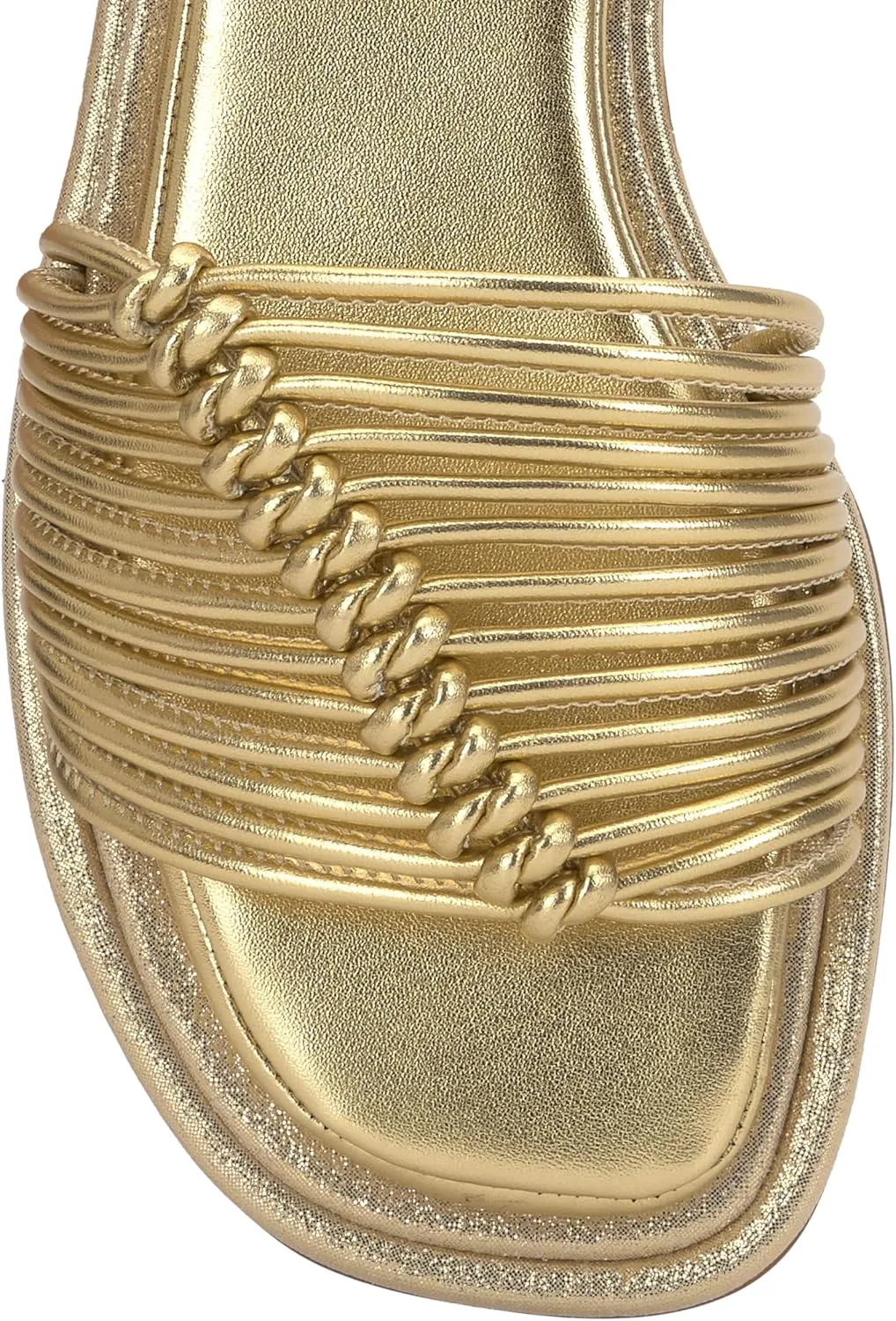 Jessica Simpson Womens Strappy Faux Leather Slide Sandals