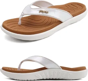 jiajiale Womens Fashion Orthotic Flip Flops Ladies Slip On Lightweight Comfortable Thick Cushion Yoga Mat Thong Sandals With Plantar Fasciitis Arch Support