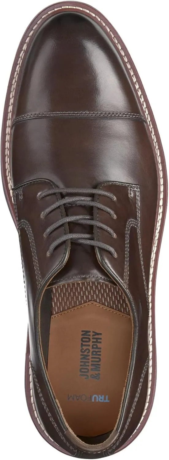 Johnston & Murphy Upton Cap Toe Men’s Shoe – Business Casual Mens Dress Shoes, Comfortable Leather Shoes for Men