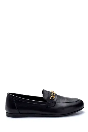 Kadın Deri Zincir Detaylı Loafer