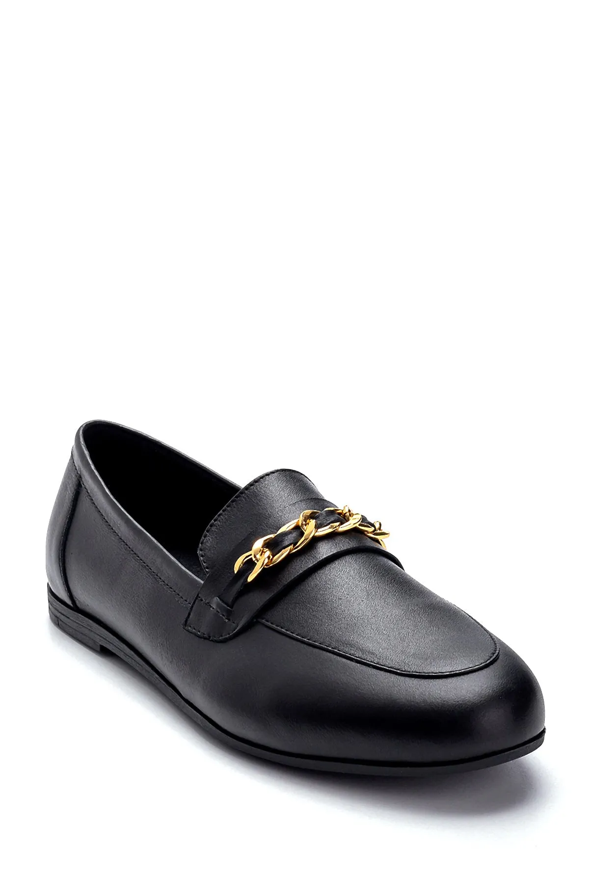 Kadın Deri Zincir Detaylı Loafer