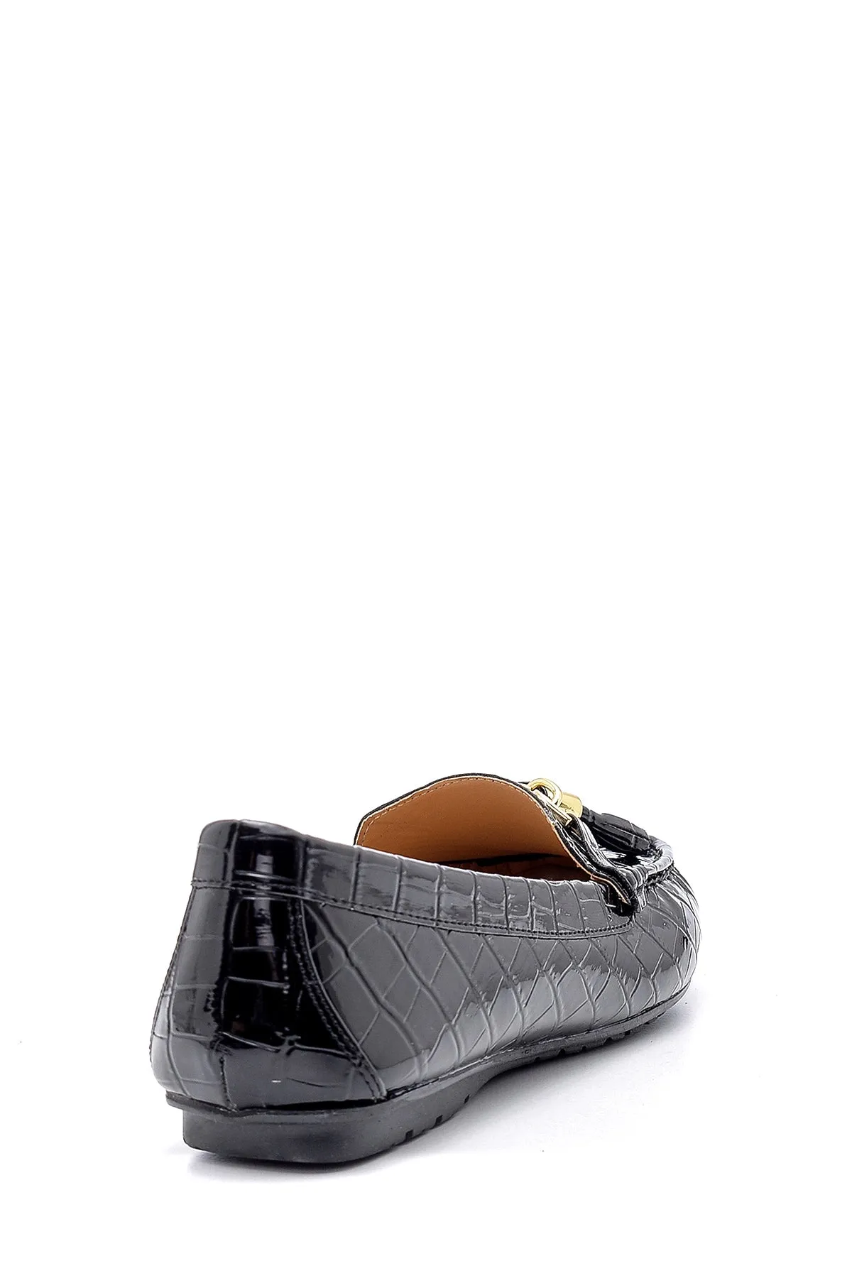 Kadın Kroko Desenli Rugan Loafer