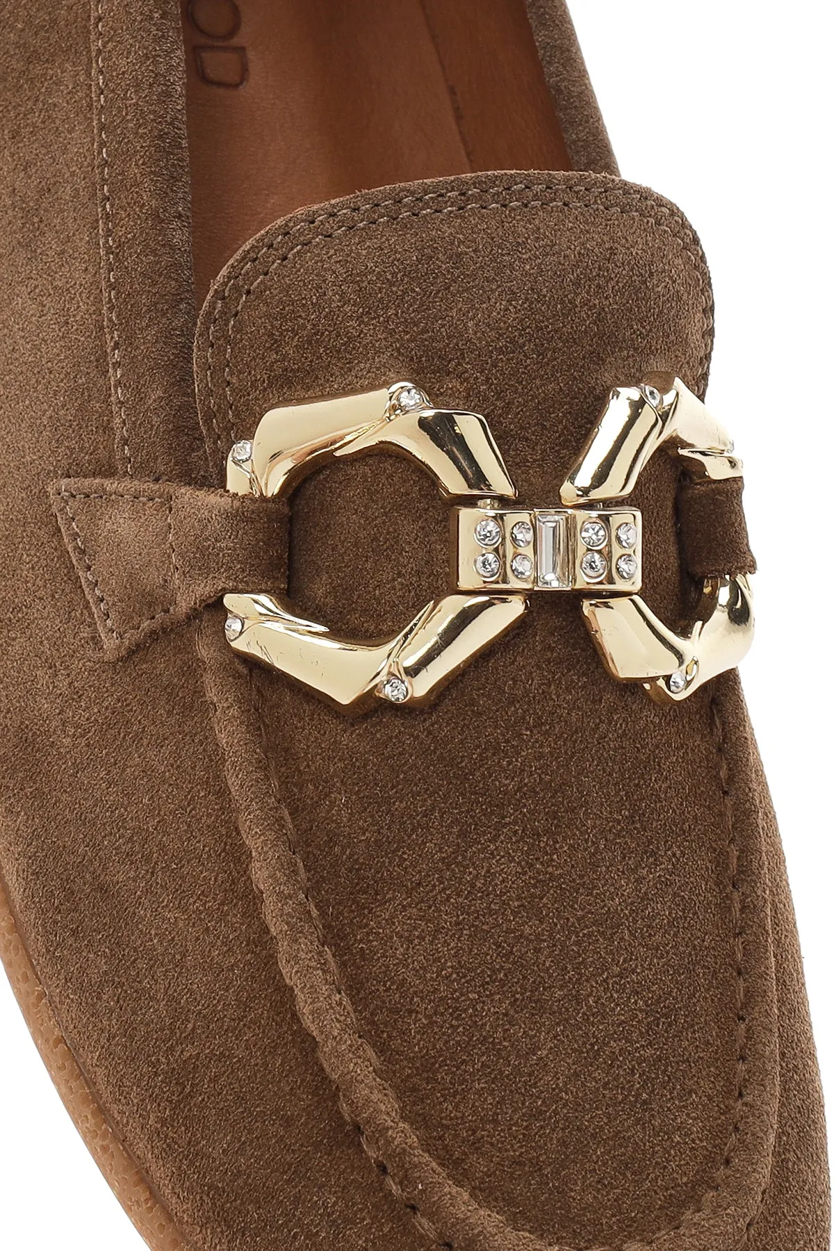 Kadın Taba Süet Deri Maskülen Loafer