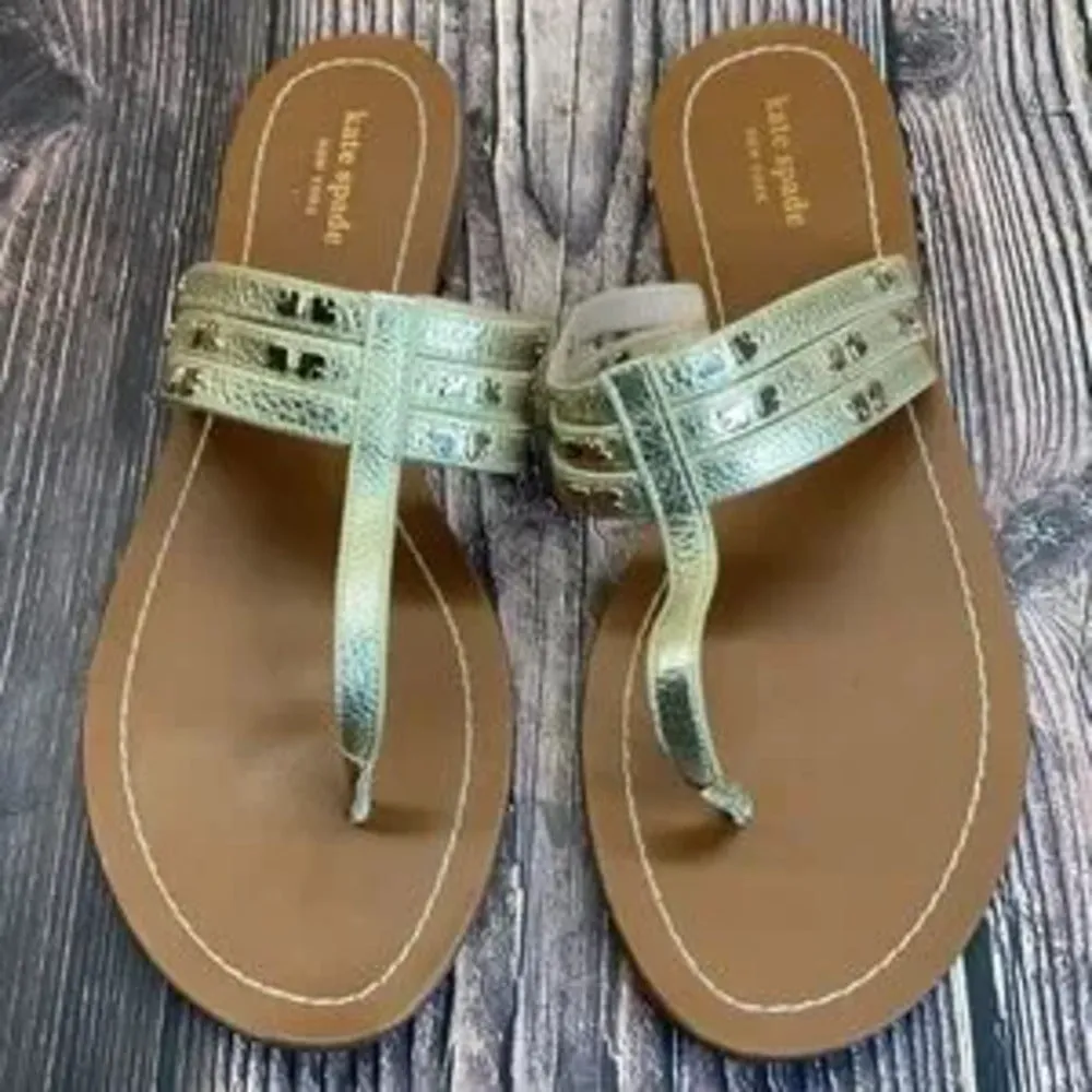 Kate Spade Gold Leather Sandals 11M