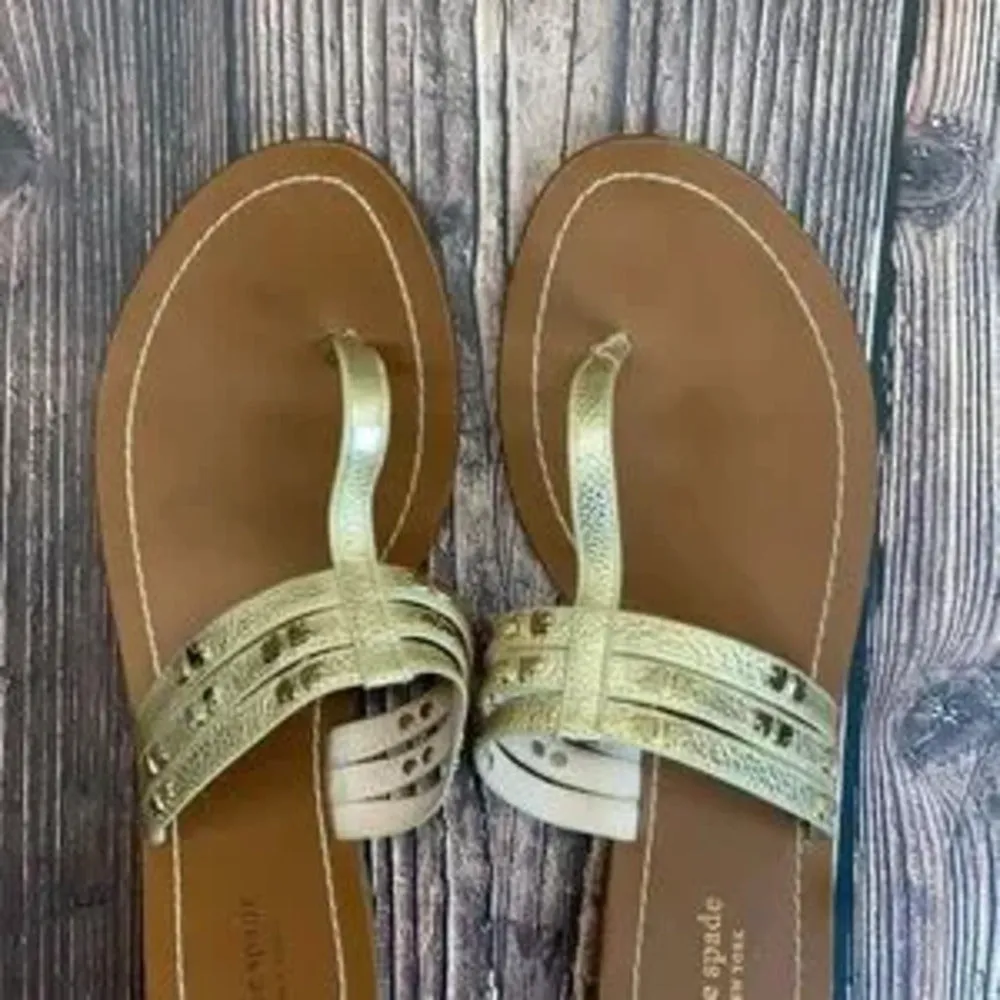 Kate Spade Gold Leather Sandals 11M