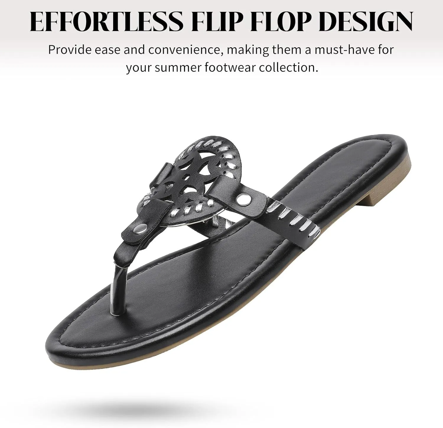 katliu Women's Flat Sandals Flip Flop Thong Sandals Cute Dressy Sandals