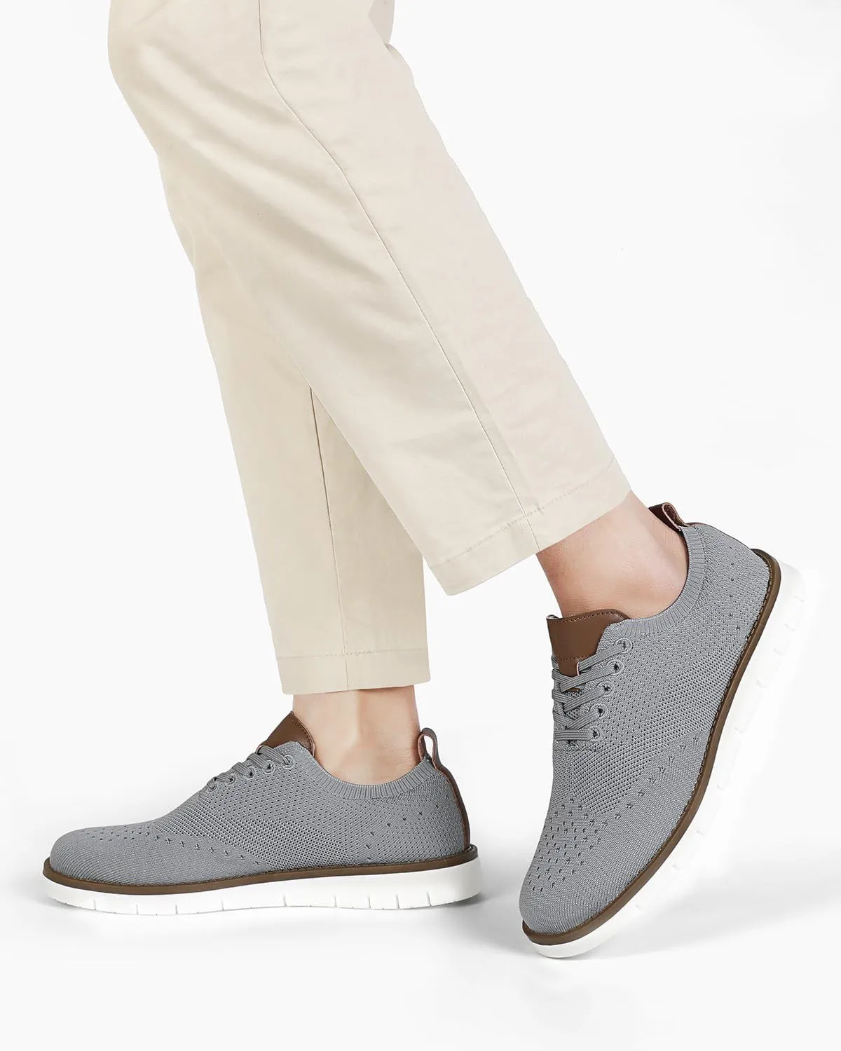 KESCOO Men's Casual Dress Shoes Comfortable Oxfords Fashion Business Footwear Mesh Walking Sneakers