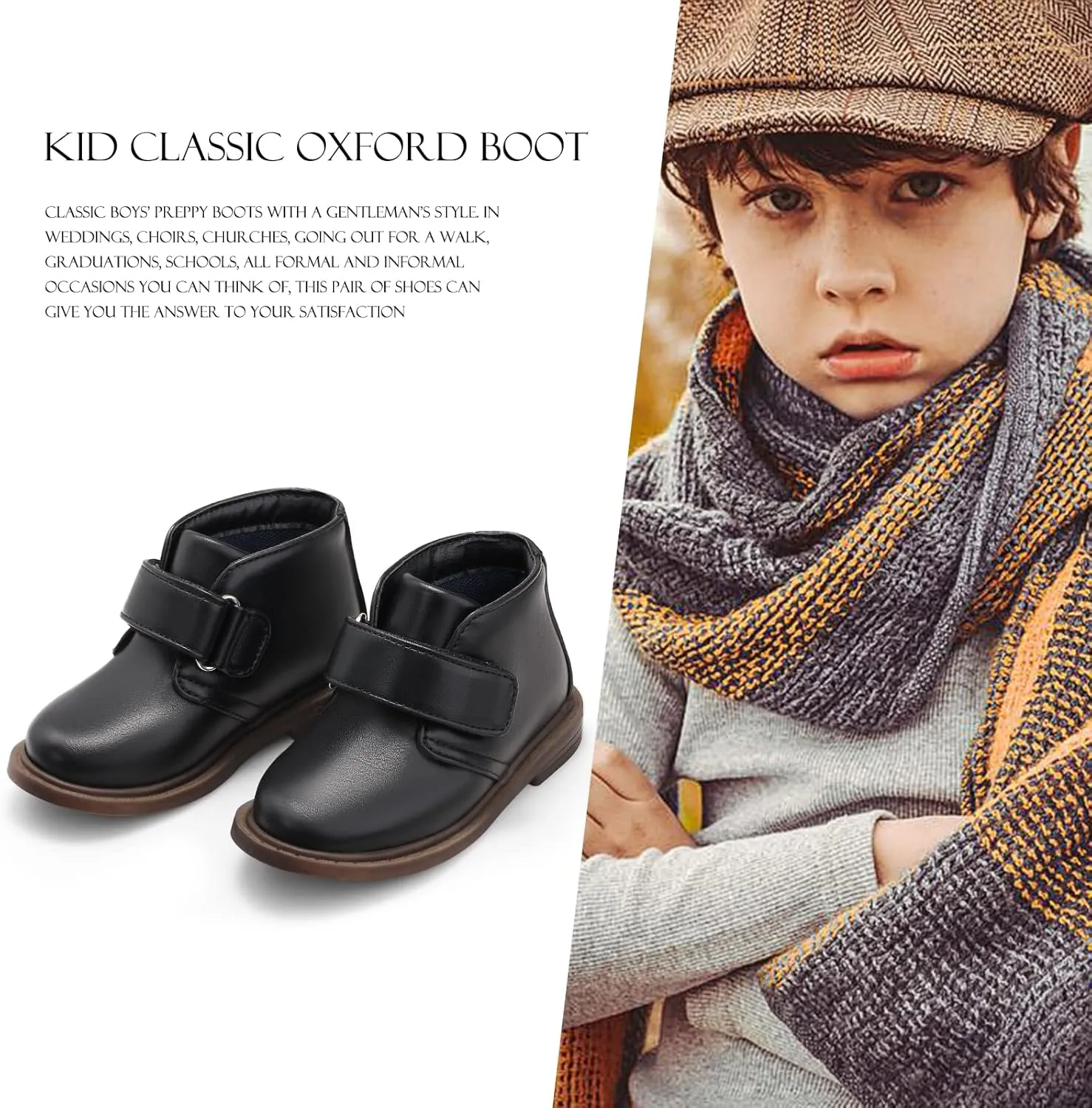 Kids Oxfords Shoes Boys Comfortable Dress Shoes Classic Uniform School Booties (Toddlers/Little Kids/Big Kids)