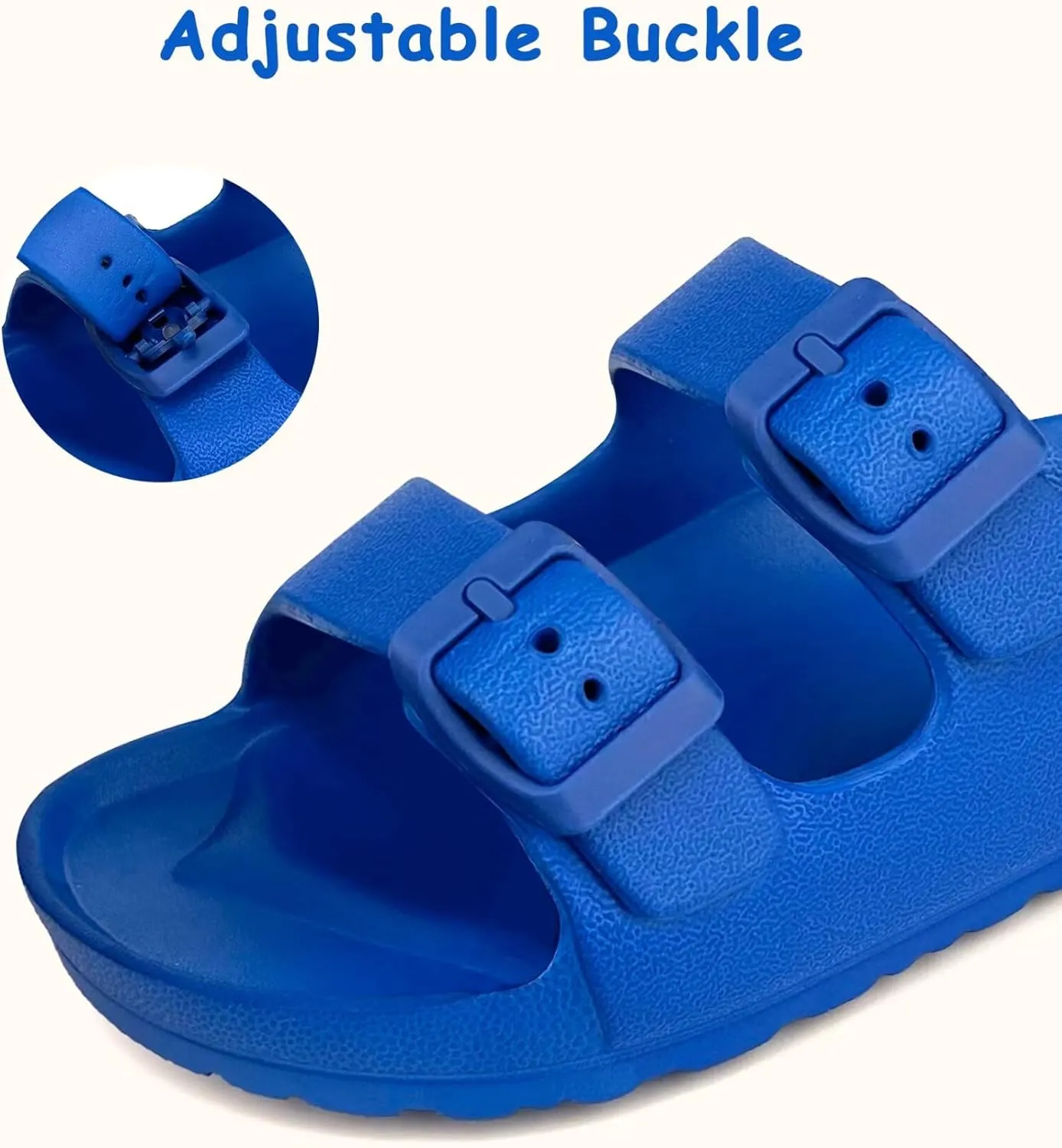 Kids Slide Sandals Boys Girls Buckle Adjustable EVA Slipper Sandals