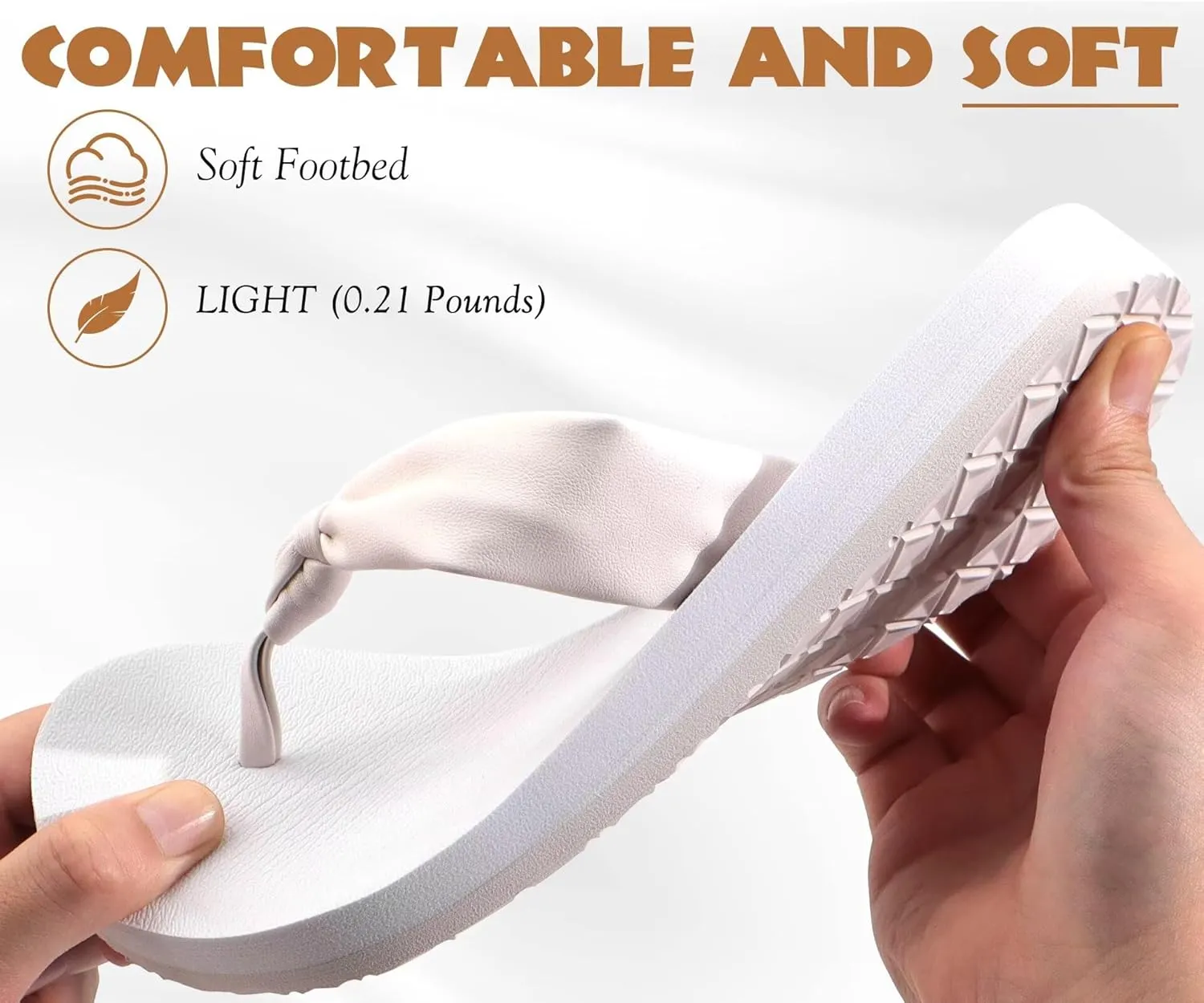 KuaiLu Womens Flip Flops With Arch Support Comfortable Yoga Mat Cushion Thong Leather Sandals for Ladies Fashion Slip On Summer Beach Walking Slides Indoor Outdoor Travel Orthotic Slippers