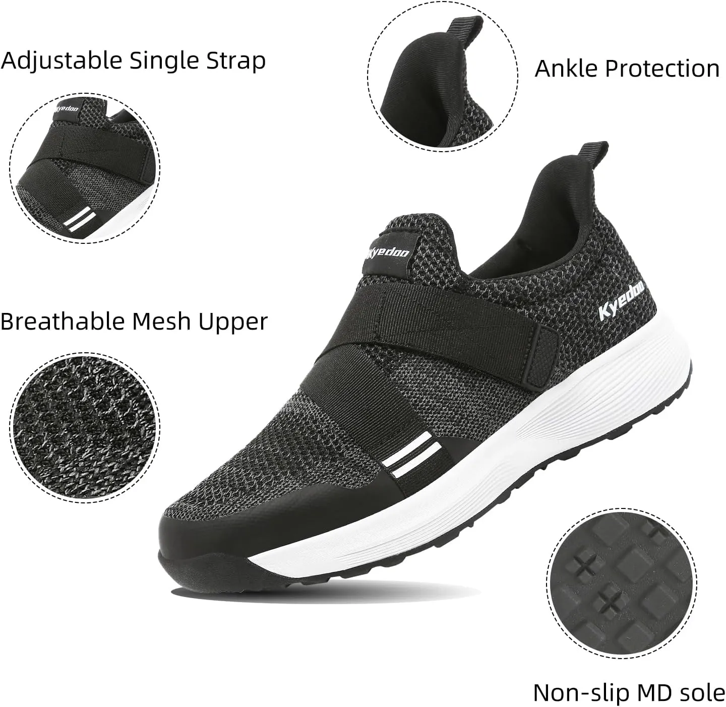 Kyedoo Men‘s Indoor Cycling Shoes Compatible with SPD Cleats, Comfortable Walkable Bike Shoes, Cleats Included