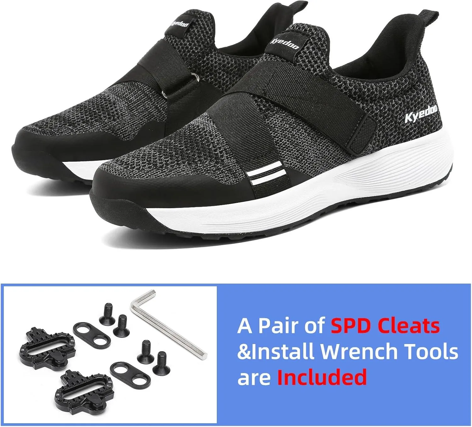 Kyedoo Unisex Comfortable Indoor SPD Cycling Bike Shoes Compatible Included Cleats