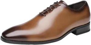 Lace-up Small Round Toe Brushed Color Business Leather Shoes Formal Gentleman Comfortable Casual Suitable for Matching Jeans Suit Pants