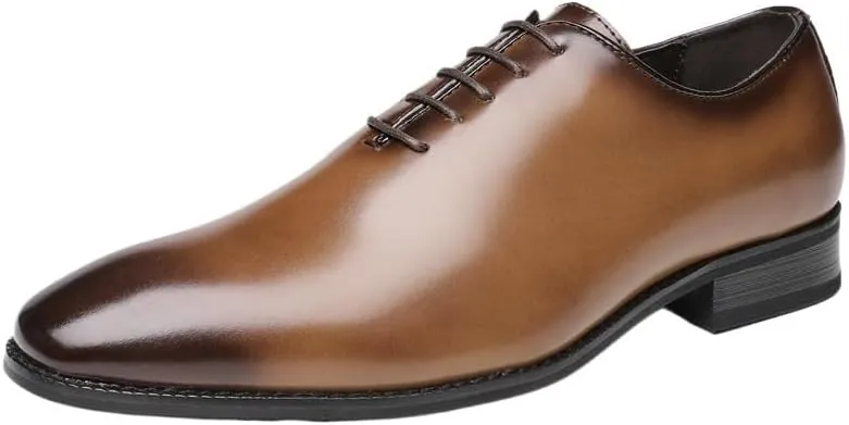 Lace-up Small Round Toe Brushed Color Business Leather Shoes Formal Gentleman Comfortable Casual Suitable for Matching Jeans Suit Pants