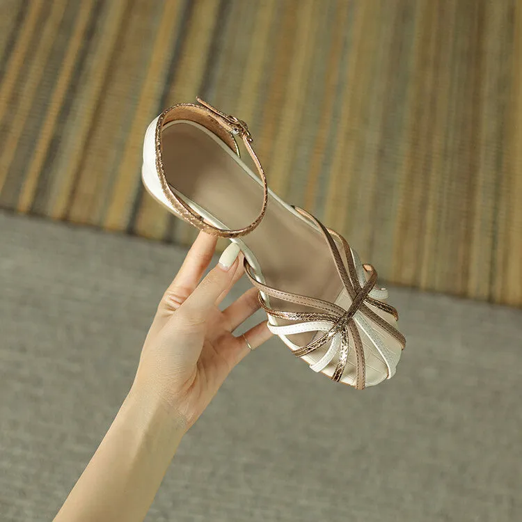 Ladies Closed Toe Ankle Strap Block Heel Gladiator Sandals