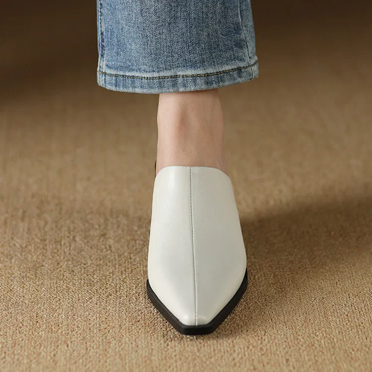 Ladies Pointed Toe Wedge Mules Y2198