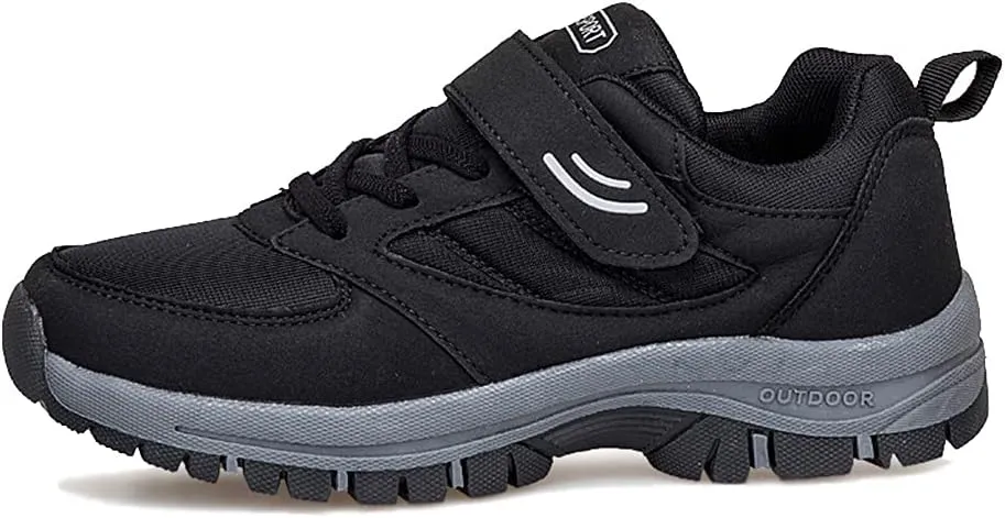 LEADER SHOW Men's Comfortable Walking Shoes Non-Slip Safety Casual Sneakers for Elderly Strap Closure