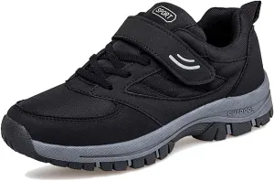 LEADER SHOW Men's Comfortable Walking Shoes Non-Slip Safety Casual Sneakers for Elderly Strap Closure
