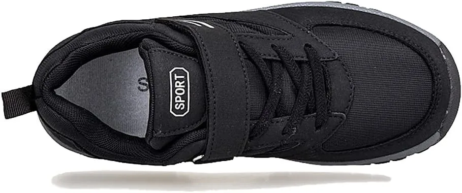 LEADER SHOW Men's Comfortable Walking Shoes Non-Slip Safety Casual Sneakers for Elderly Strap Closure