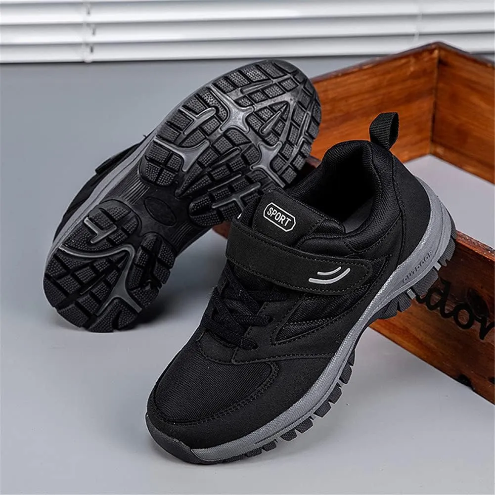 LEADER SHOW Men's Comfortable Walking Shoes Non-Slip Safety Casual Sneakers for Elderly Strap Closure