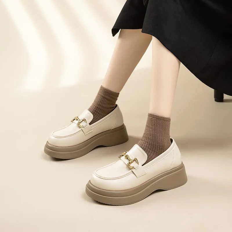 Leather Loafers With Chain