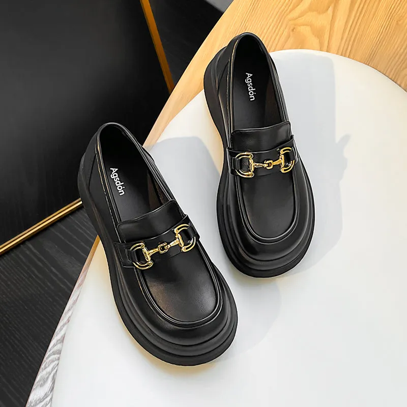 Leather Loafers With Chain