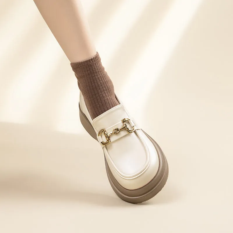 Leather Loafers With Chain