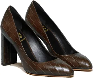 LEHOOR Women Chunky Block High Heel Pumps Shoes Pointed Closed Toe Slip On 3" Heels Dress Sandals Suede Crocodile Patent Leather Work Shoe Office Ladies Formal Dressy Wedding Party Retro 4-11 M US