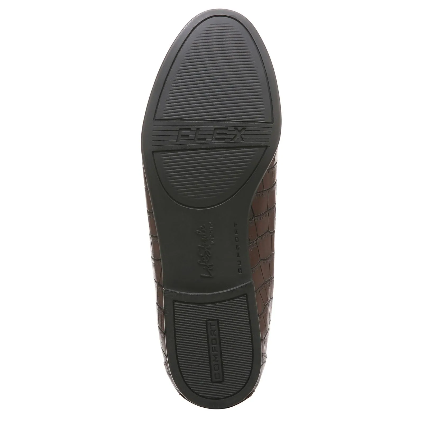 LifeStride Womens Margot Loafer, Brown Croc, 7 US