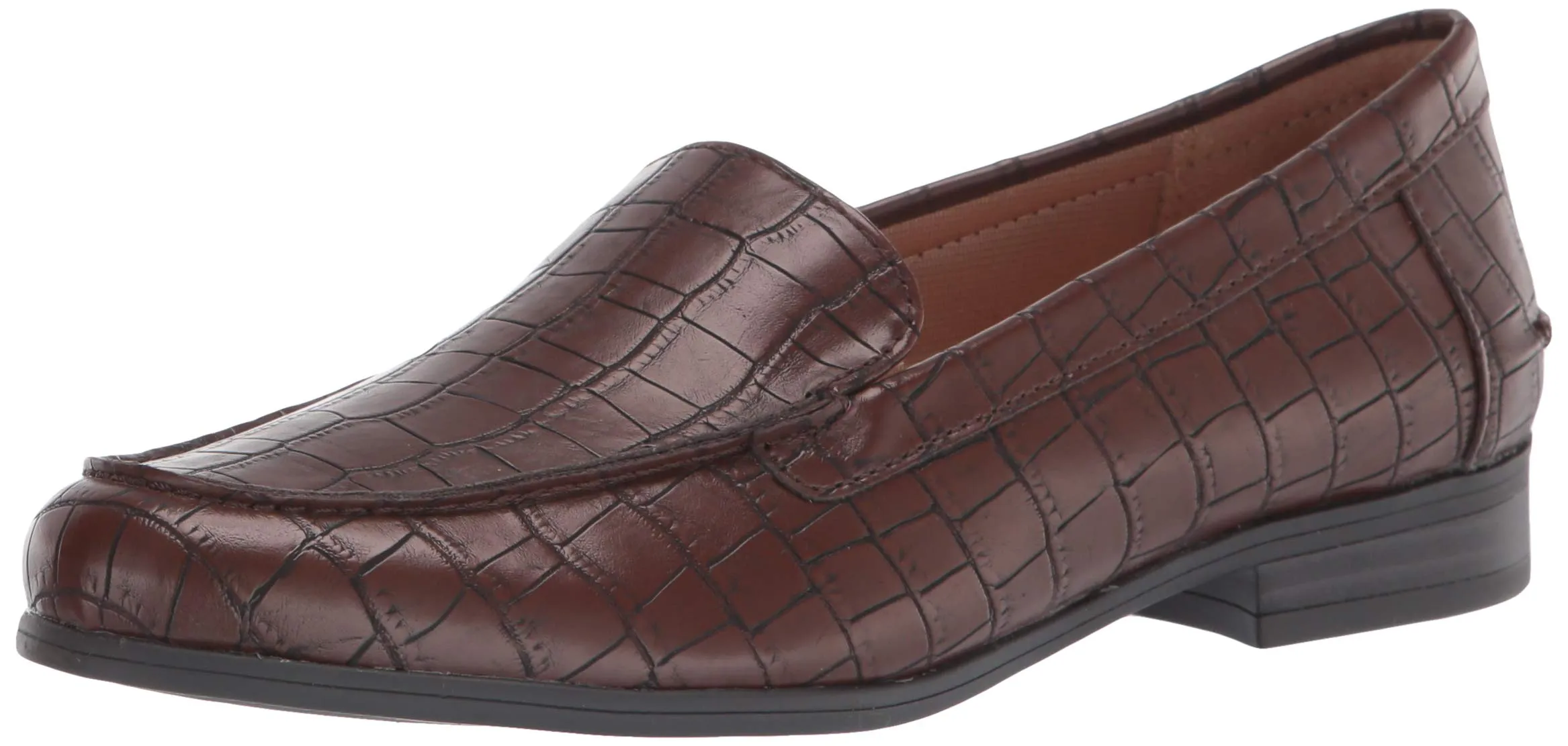 LifeStride Womens Margot Loafer, Brown Croc, 7 US