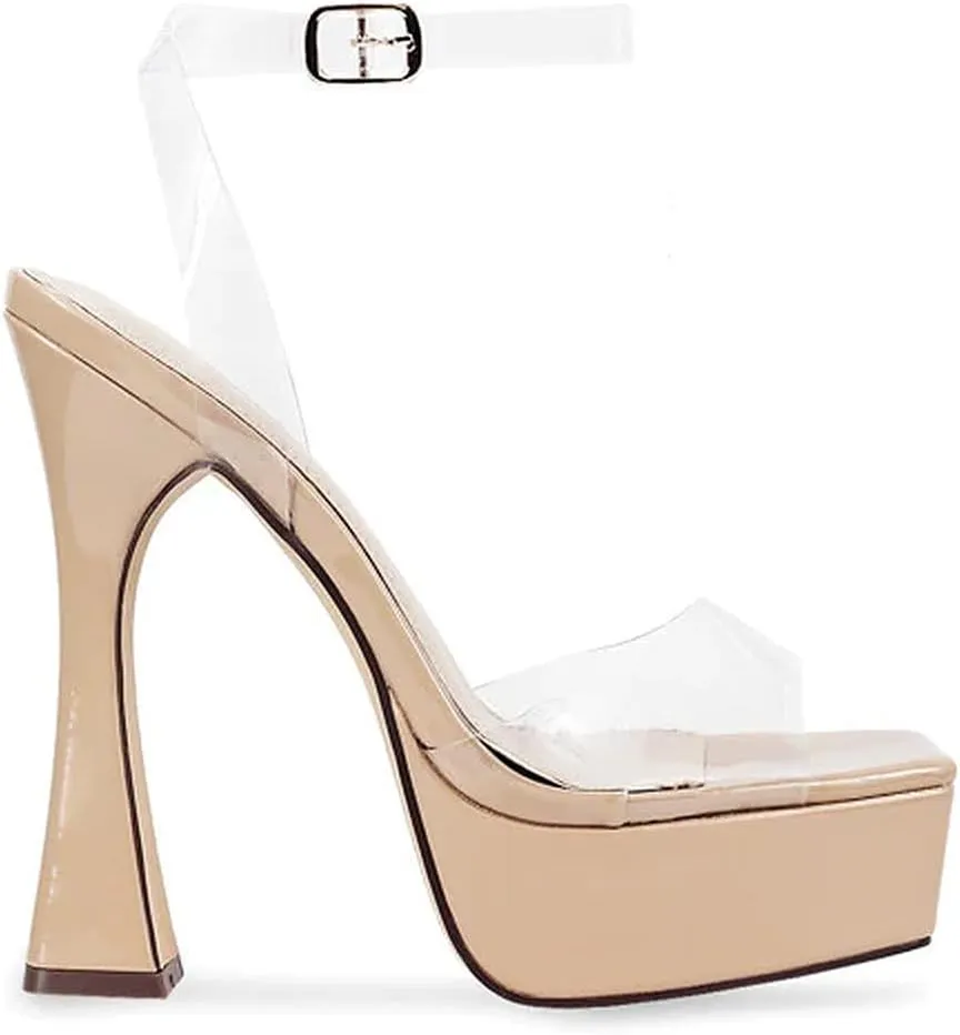 Liliana Women's platform chunky high heels dress sandals