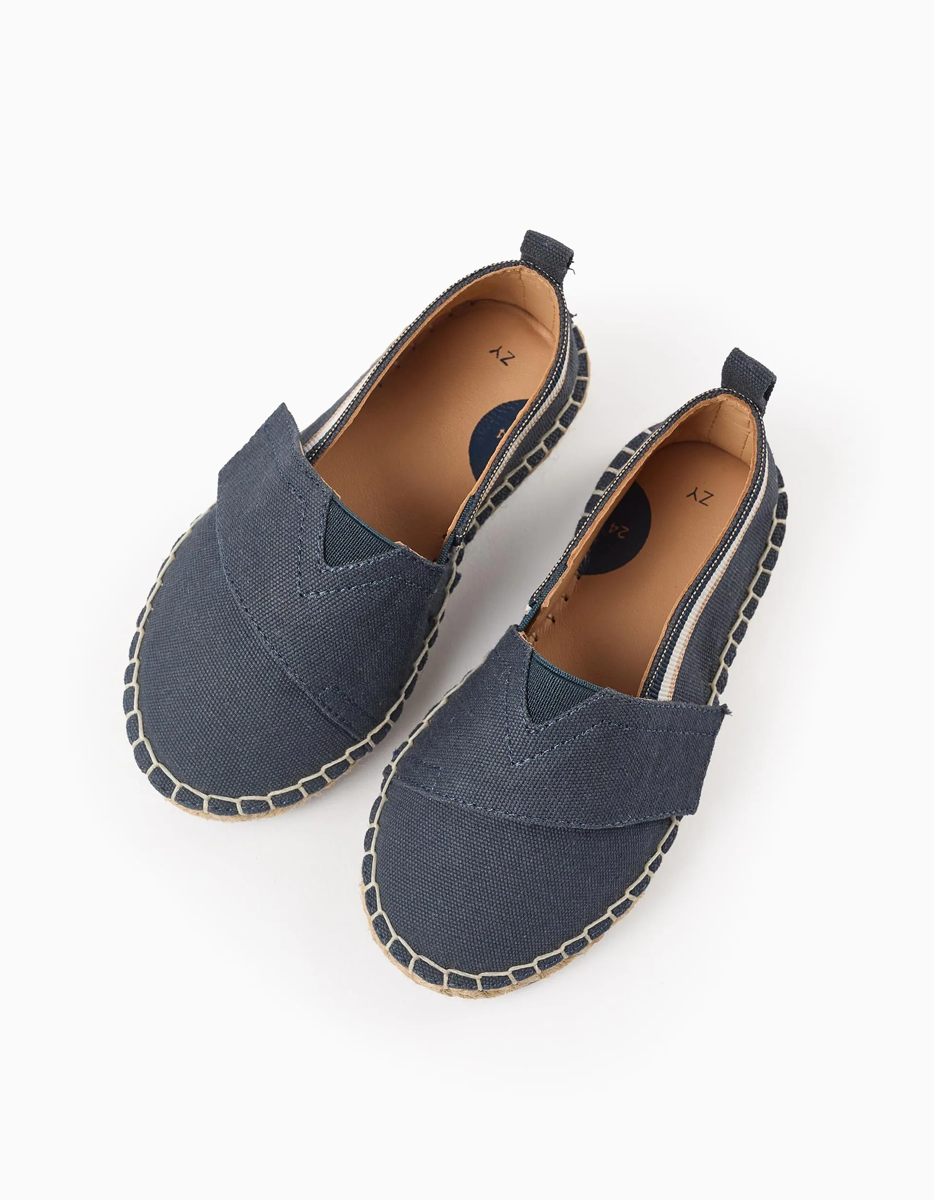 Linen Espadrilles with Jute for Baby Boys, Dark Blue