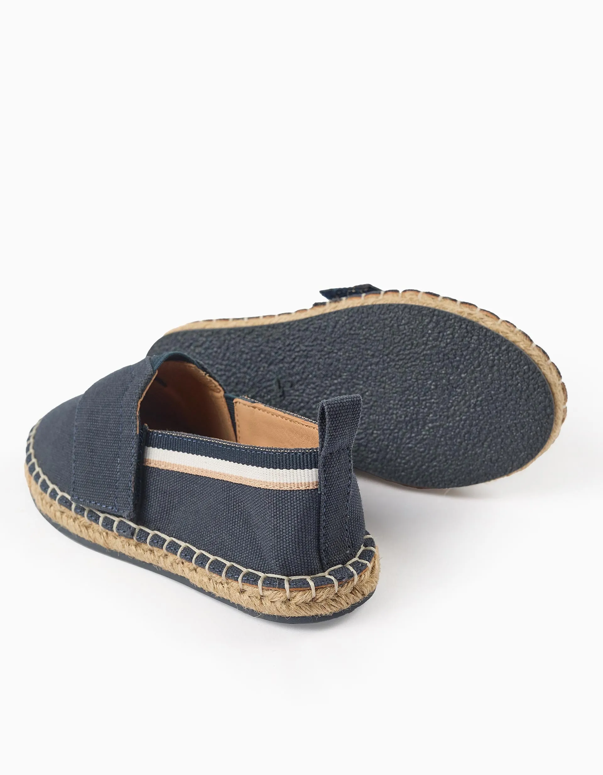 Linen Espadrilles with Jute for Baby Boys, Dark Blue