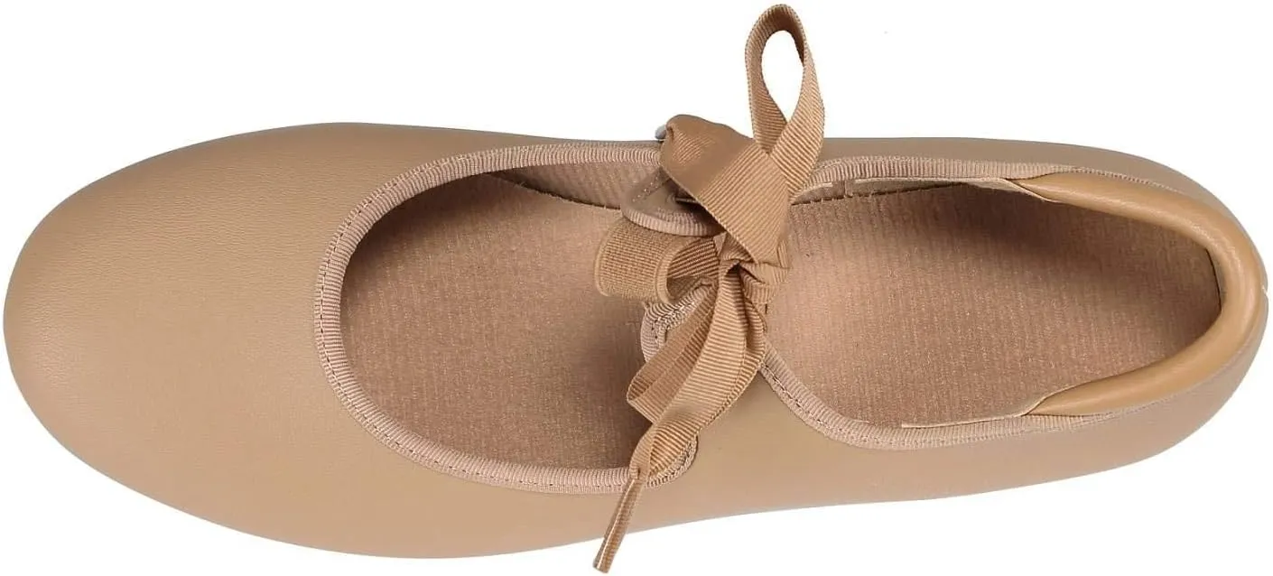Linodes Unisex PU Leather/Patent Ribbon Tie Tap Shoe Dance Shoes for Women and Men's Dance Shoes-601
